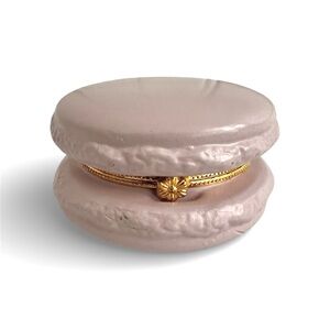 Two's Company Macaron Trinket Boxes Limoges Style lilac 2.25 Inch Ceramic
